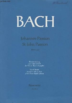 Imagen del vendedor de Johannes-Passion St John Passion - BWV 245 - Klavierauszug, vocal score, Walter Heinz Bernstein a la venta por Le-Livre