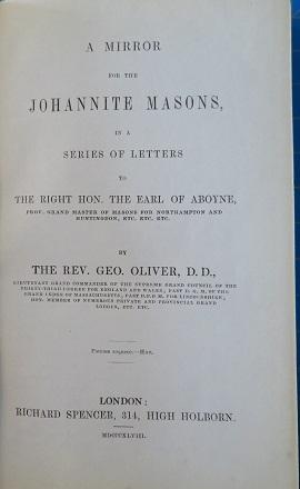 Seller image for A MIRROR FOR THE JOHANNITE MASONS: in a Series of Letters to the Right Hon. The Earl of Aboyne for sale by By The Way Books