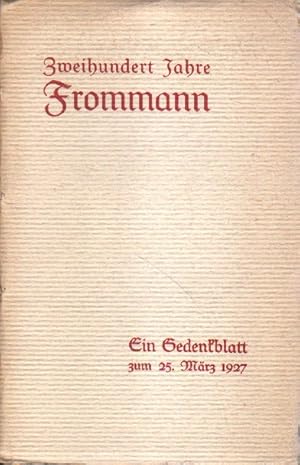 Zweihundert Jahre Frommann.