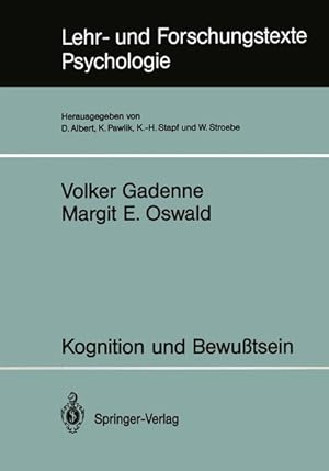 Bild des Verkufers fr Kognition und Bewutsein (Lehr- und Forschungstexte Psychologie) (German Edition) (Lehr- und Forschungstexte Psychologie, 40). zum Verkauf von Wissenschaftl. Antiquariat Th. Haker e.K