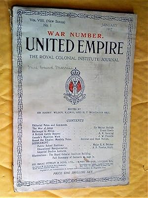 Image du vendeur pour United Empire - The Royal Colonial Institute Journal, War Number, Vol VIII (New Series) No 1, January 1917 mis en vente par Livresse
