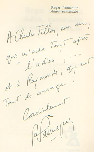 Seller image for Adieu, Camarades. (Les annes sans suite, II). Exemplaire annot par Charles Tillon. for sale by librairie du bois