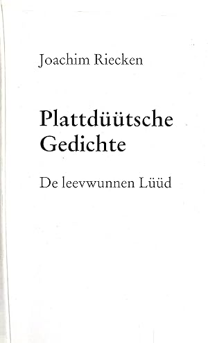 Plattdüütsche Gedichte - De leevwunnen Lüüd - signiert vom Autor