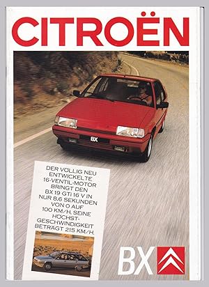 Prospekt Citroen BX 19 GTi 16 V, Citroën 1987, bebildert illustriert