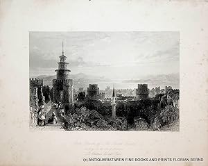 ISTANBUL, Tureky view Yedikule Fortress c. 1840