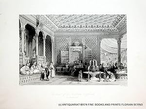 ISTANBUL, Turkey view. coffee house c. 1840 Title: Interior of a Turkish Caffinet. Constantinople