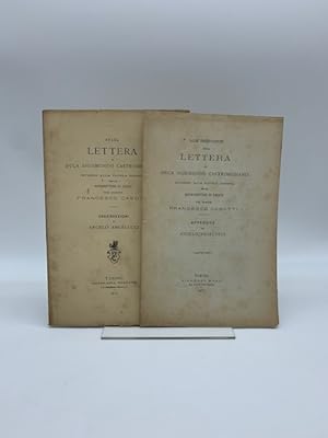 Bild des Verkufers fr Sulla lettera al Duca Sigismondo Castromediano intorno alla tavola dipinta delle Benedettine di Lecce pel barone Francesco Casotti. Osservazioni; Appendice zum Verkauf von Coenobium Libreria antiquaria