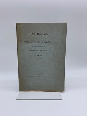 Programma e sommario delle lezioni di paleografia date nell'Archivio di Stato in Torino