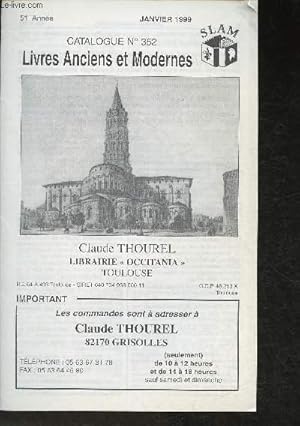 Image du vendeur pour Catalogue de la librairie "Occitania" n352- Livres anciens et modernes mis en vente par Le-Livre