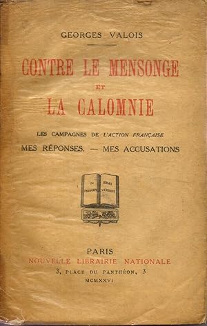 Seller image for contre le mensonge et la calomnie for sale by secretdulivre