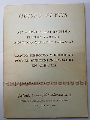 Seller image for Canto herico y fnebre por el subteniente cado en Albania for sale by Libros Nakens