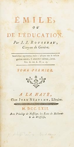 Émile ou de léducation. 4 vols