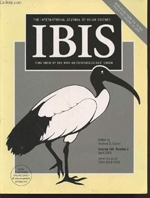 Seller image for IBIS Volume 146 Number 2 April 2004. The International Journal of The Britsh Ornithologists Union. Sommaire : Remarks on the terminology used to describe developmental behaviour among the auks (Alcidae) with particular reference etc. for sale by Le-Livre