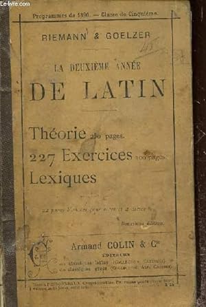 Bild des Verkufers fr La deuxime anne de latin- Thorie 250 pages- 227 exercices -Lexiques zum Verkauf von Le-Livre