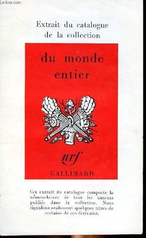 Bild des Verkufers fr Extrait du catalogue du monde entier zum Verkauf von Le-Livre
