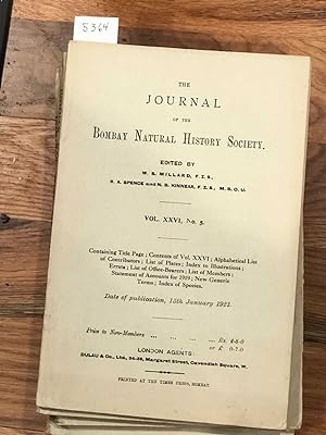 The Journal of the Bombay Natural History Society Vol. XXVI Nos. 1- 5 1918 - 1920 (complete vol.)