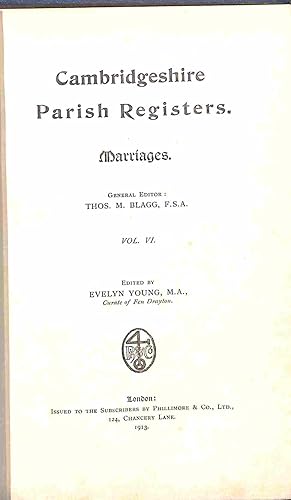 Imagen del vendedor de Cambridge parish registers, marriages, vol 6 a la venta por WeBuyBooks