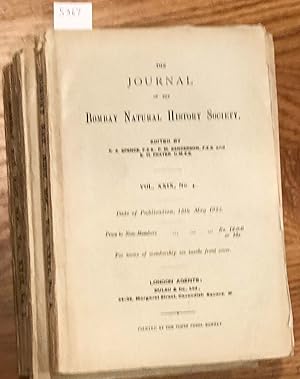 Seller image for The Journal of the Bombay Natural History Society Vol. XXIX Nos. 1- 4 plus 2 index issues 1923 - 1924 (complete vol.) for sale by Carydale Books