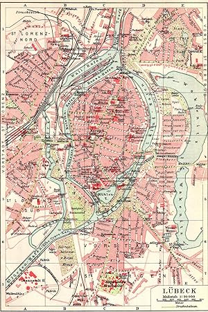 Original-historische Landkarte. Lübeck, Maßstab 1 : 20 000"