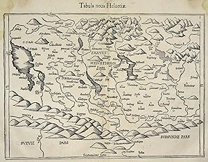 Holzschnitt- Karte, von L. Fries nach M. Waldseemüller bei Trechsel in Vienne (Dauphiné), "Tabula...
