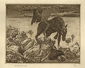 Masurische Seen - Leichen am Seeufer, der Tod reitet auf einem Pferd (Schlacht an den Masurischen...