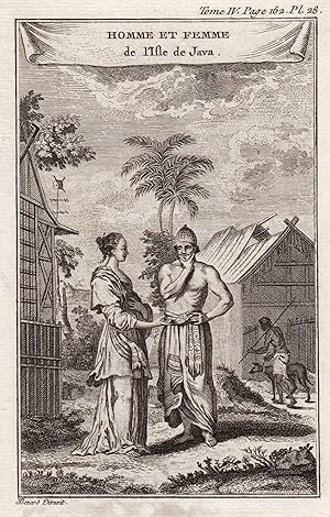 Imagen del vendedor de ETHNOLOGY, "Homme et Femme de l'Isle de Java". a la venta por Antiquariat Clemens Paulusch GmbH