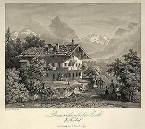 Seller image for Teilansicht, "Bauernhaus bei Zell Zillerthal". for sale by Antiquariat Clemens Paulusch GmbH