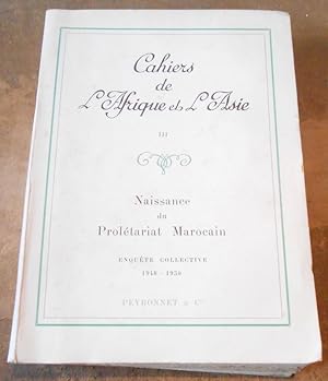 Naissance du Prolétariat Marocain ? enquête collective 1948-1950