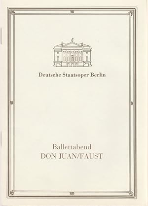 Imagen del vendedor de Programmheft BALLETTABEND DON JUAN / FAUST 21. November 1989 a la venta por Programmhefte24 Schauspiel und Musiktheater der letzten 150 Jahre