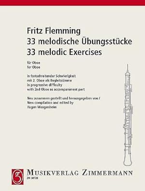 Bild des Verkufers fr 33 melodische bungsstckefr Oboe (2. Oboe ad lib.) zum Verkauf von AHA-BUCH GmbH