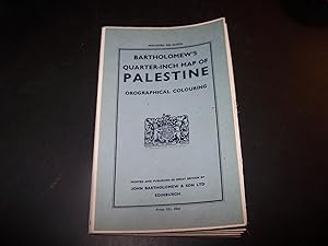 Bartholomew's Quarter Inch Map of Palestine Orographical Colouring