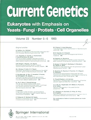 Current Genetics Volume 23 (1993) Heft 1 bis 5-6 (5 Hefte)