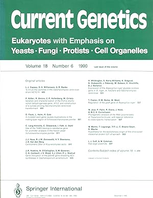 Current Genetics Volume 18 (1990) Heft 1 bis 6 (6 Hefte)