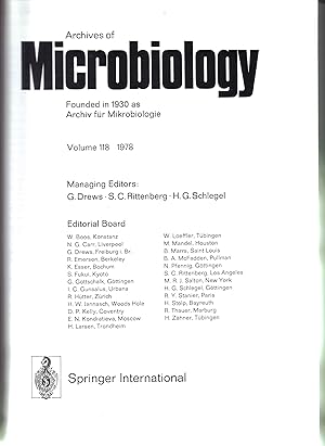 Archives of Microbiology Volume 118 und 119, Jahr 1978 (1 Band)