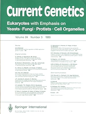 Current Genetics Volume 24 (1993) Heft 1-2 bis 6 (5 Hefte)