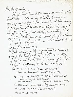 TWO-PAGE AUTOGRAPH LETTER TO "AMERICAN ARTIST" SIGNED BY WATERCOLORIST PHIL DIKE