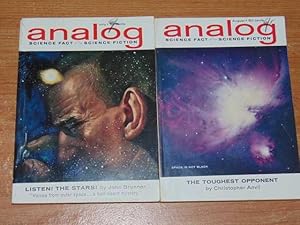 Seller image for Analog July 1962 & August 1962. 2 volumes. Listen. Junior Achievement. The Other Likeness. The Rescuer. Border, Breed Nor Birth (2 parts of 2, 1 in each volume). The Toughest Opponent. The Bramble Bush. Watch The Sky for sale by Serendipitous Ink