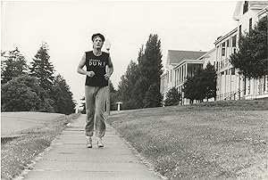 Original photograph of Kyle MacLachlan [Mac Lachlan] jogging in preparation for "Dune," 1984