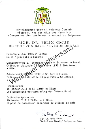 Immagine del venditore per Autogrammkarte Felix Gmr /// Bischof von Basel venduto da Antiquariat im Kaiserviertel | Wimbauer Buchversand