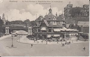 Hamburg. St. Pauli-Fährhaus u. Helgoländer-Allee, im Vordergrund die Hochbahnstrecke. Ansichtskar...