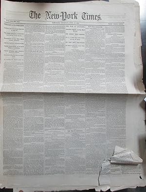 The New York Times. Thursday April 21, 1864. With News on the Civil War