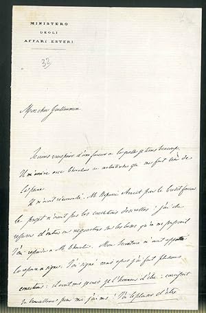 Lettera manoscritta in francese indirizzata ad un amico