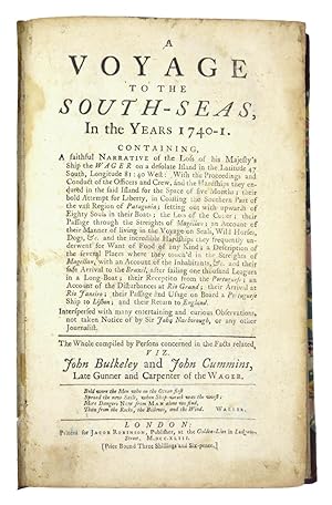 Bild des Verkufers fr A Voyage to the South Seas, in the Years 1740-1. Containing A Faithful Narrative of the Loss of His Majesty s Ship the Wager on A Desolate Island. zum Verkauf von Bruce Marshall Rare Books