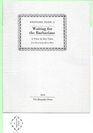 Image du vendeur pour Waiting for the Barbarians (Keepsake Poem 21) [Together with envelope] mis en vente par The Bookshop at Beech Cottage