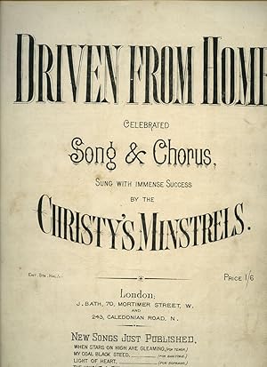 Seller image for Driven From Home | Song and Chorus | The Christy's Minstrels [Vintage Piano Solo Sheet Music] for sale by Little Stour Books PBFA Member