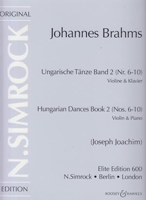 Hungarian Dances Volume 2, Nos.6 to 10 - Violin & Piano