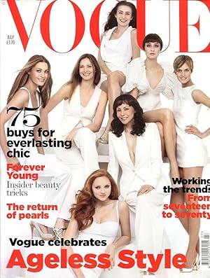 Vogue (UK) July 2007 - Front cover Marie Helvin, Lily Cole, Erin O'Connor, Cecilia Chancellor, Ya...