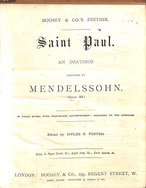 Seller image for Saint Paul An Oratorio Composed by Mendelssohn Opus 36 for sale by WeBuyBooks