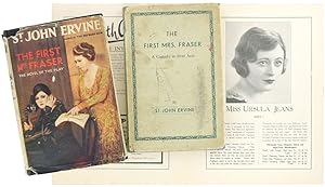 Bild des Verkufers fr The First Mrs. Fraser, a pair of editions inscribed to Ursula Jeans, comprising: - The First Mrs. Fraser. A Comedy in Three Acts. Chatto & Windus, 1929, FIRST EDITION, pp. 88, [4, ads], original pale blue cloth, lettered in a darker shade, top edge a little dusty, dustjacket lacking backstrip panel and a little marked, the flyleaf with a long inscription to Ursula Jeans (see below), good - The First Mrs. Fraser. A Novel. Collins, 1931, FIRST EDITION, pp. 316, [4, ads], original black cloth, backstrip lettered in gilt, a little rubbed with some wear, dustjacket a little chipped, the flyleaf with a long inscription to Ursula Jeans (see below), good zum Verkauf von Blackwell's Rare Books ABA ILAB BA