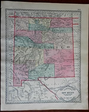 New Mexico or Utah and Washington 1892 Tunison double sided Map